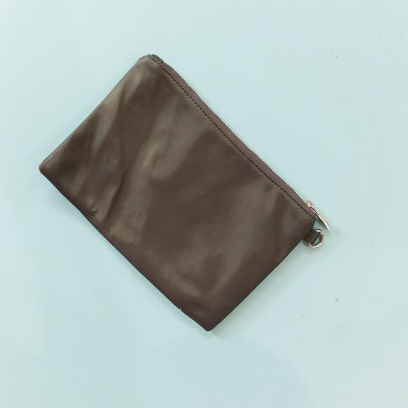 Mz Wallace Black Zipper Top Nylon Mini Costmetic Bag Red Lining - Picture 2 of 6